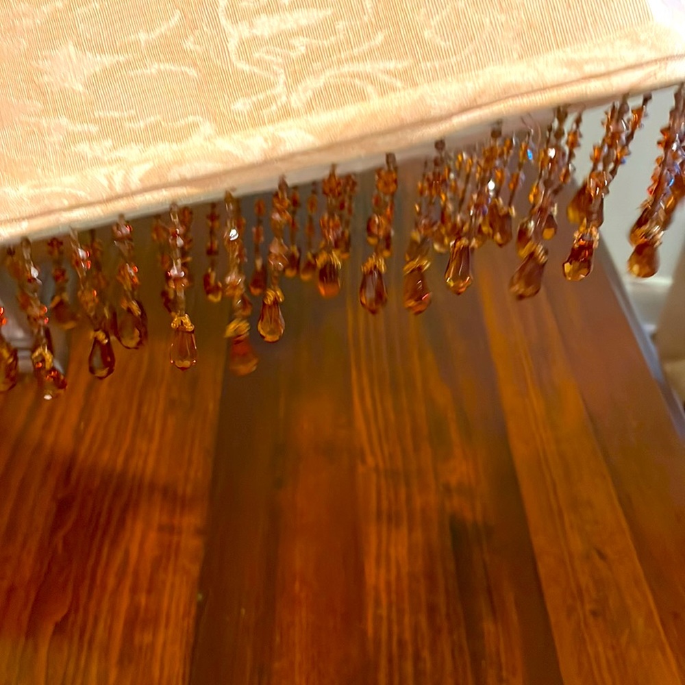 2 Netural lamp shades 10 inch w/3 inch beading - Picture 3 of 6